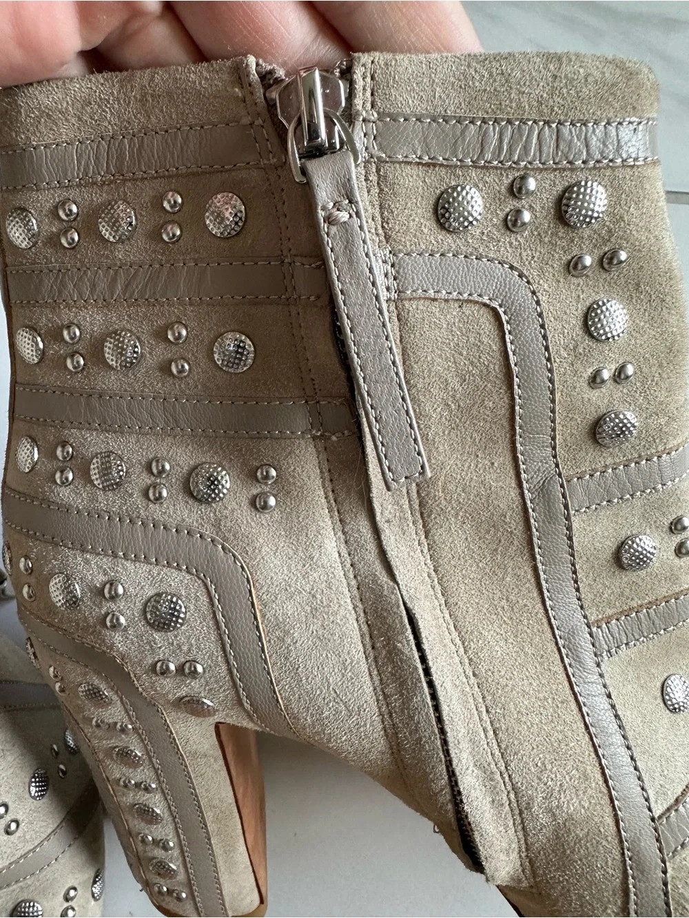 Rebecca Minkoff Mila Runway Studded Open Toe Booties Size 10M